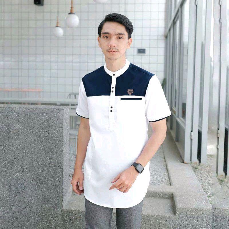 Koko Qurta Dewasa Lengan Pendek, Kurta Muslim Rama Virall, Bahan Katun Mudah Menyerap Keringat, Jahitan Rapih Istimewa 5