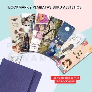 (BISA SATUAN) PEMBATAS BUKU BOOKMARK PAGE MARKER AESTHETIC LUCU GLOSSY MENGKILAP