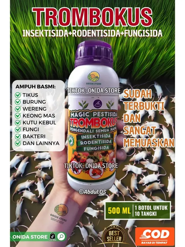 TROMBOKUS MAGIC PESTISIDA+ZPT SEBAGAI INSEKTISIDA, RODENTISIDA, FUNGISIDA ORGANIK PENGENDALI SEGALA HAMA BURUNG DAN TIKUS UNTUK SEMUA TANAMAN 0