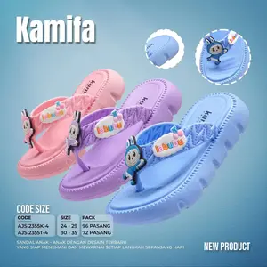 SANDAL JEPIT ANAK CEWEK LABUBU KAMIFA 2355-4 BAHAN KARET ANTI SLIP
