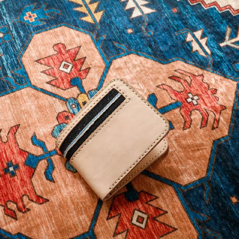 HISTRO stockholm leather wallet denim selvedge 19oz unsanfor - dompet kulit asli pria