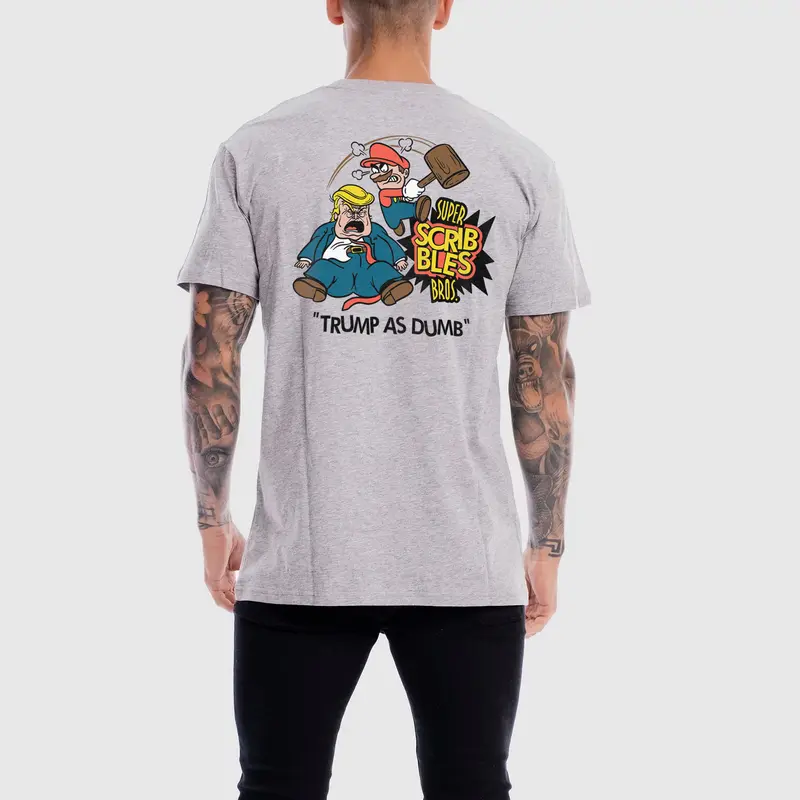 ( Gratis Stiker ) Scribbles Kaos Pria & Wanita Lengan Pendek T-shirt Regular TRUMP Misty Katun Combed 24s (BISA COD) 6