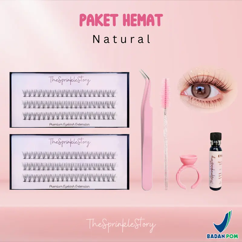 TheSprinkleStory PAKET HEMAT Premium Eyelash Extension Individual Lash Bulu Mata Palsu Anime Douyin Lem Glue 1ml BPOM 5