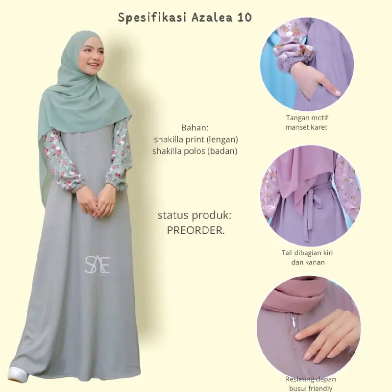Gamis Fenomenal Azalea | busui friendly | 1 kg = 3pcs 8