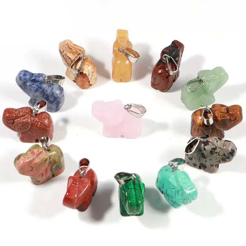 crystals elephant pendant