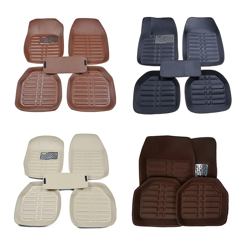 5pcs Auto Floor Mats Foot Rugs Carpets Car Styling For Duster Premium Full Set Carpet Floor Mat Leather Car Accessories