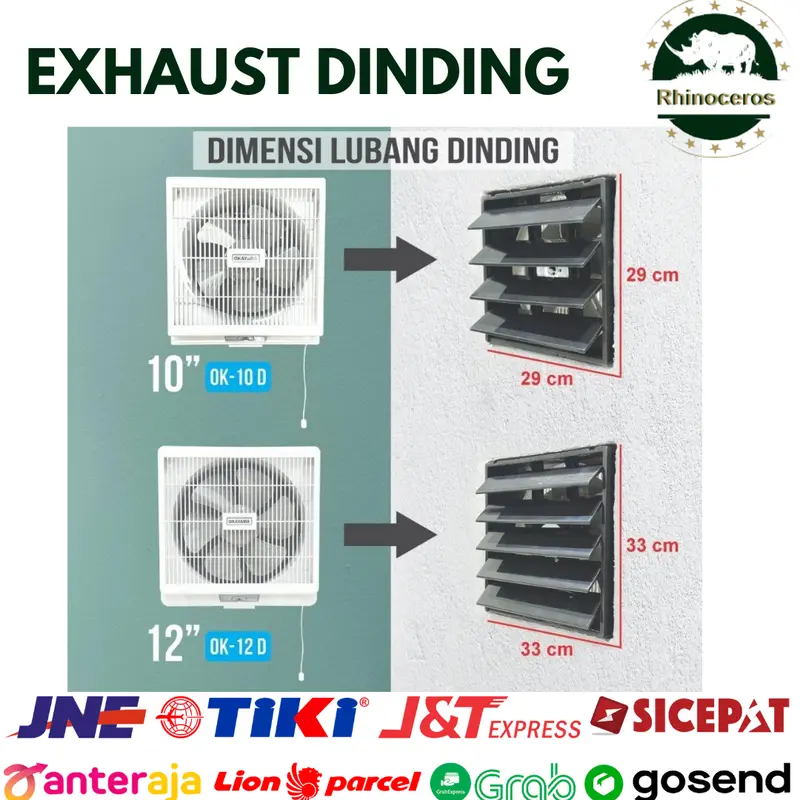 Exhaust Fan Plafon 10 Inchi Kipas Plafon Blower Hexos Kamar Mandi Dapur Angin Hisap Isap Asap 8