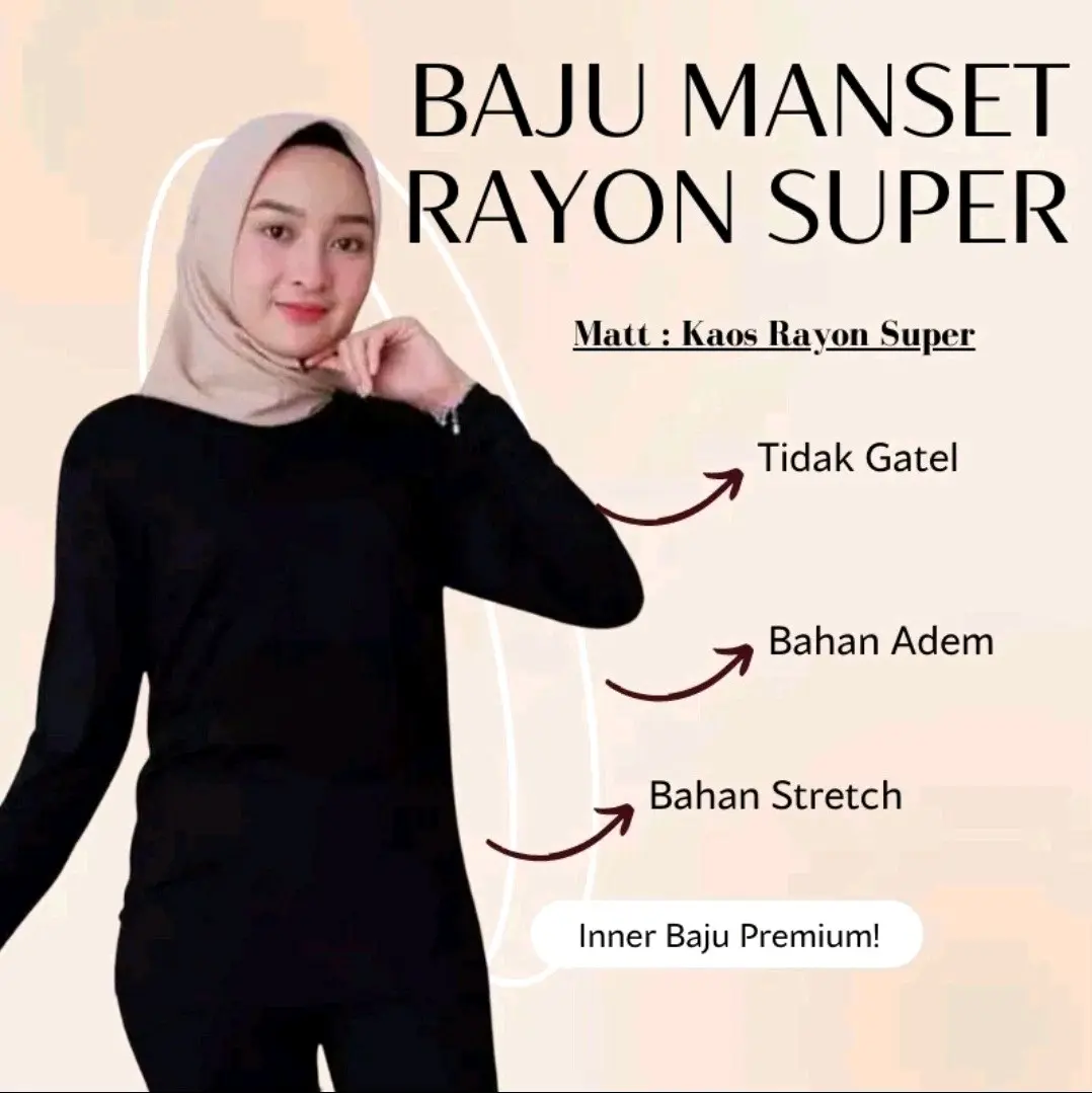 (1pcs) Manset badan bahan kaos Baju