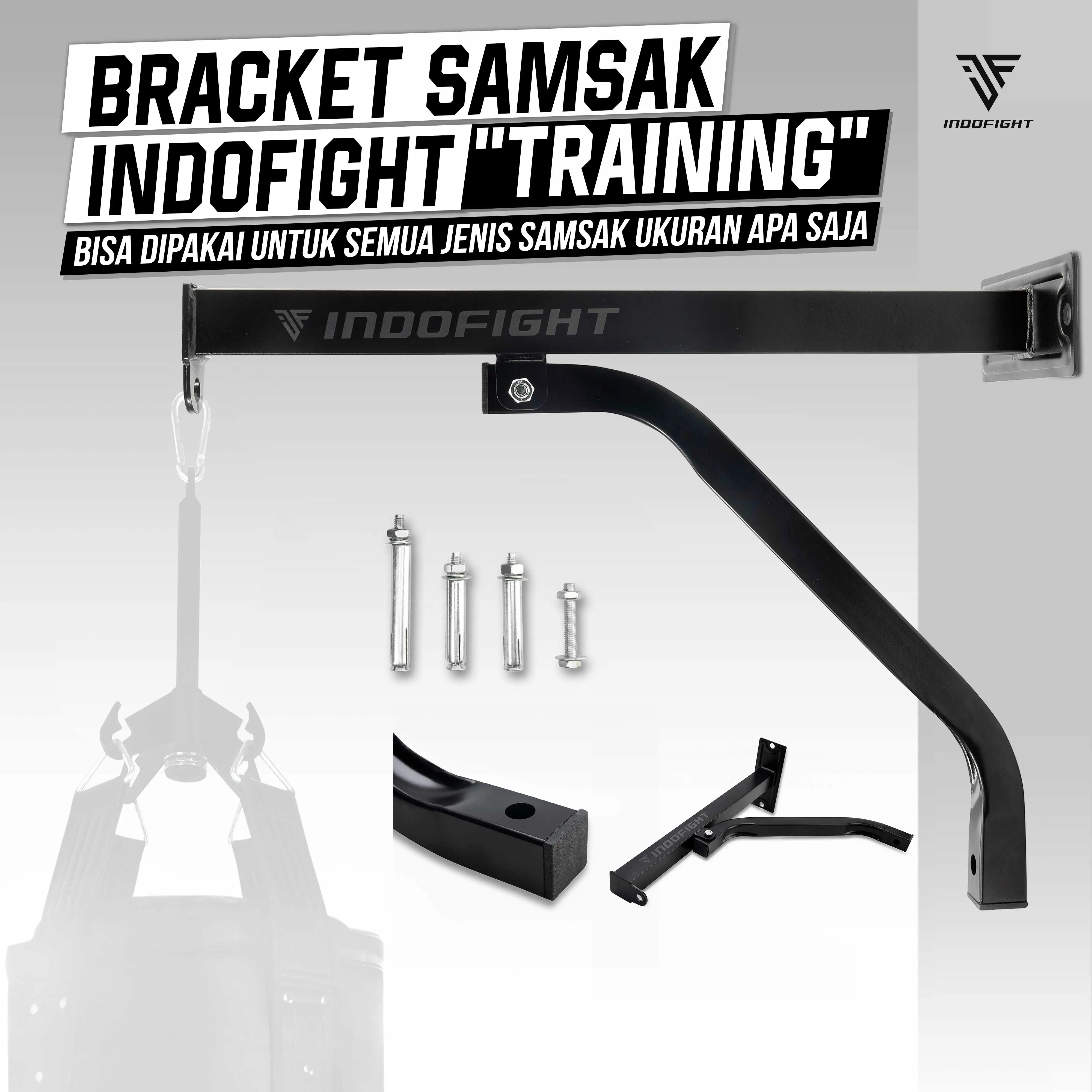 Gantungan Samsak Tinju Indofight Bracket Tiang Sansak Besi Alat Sandsack