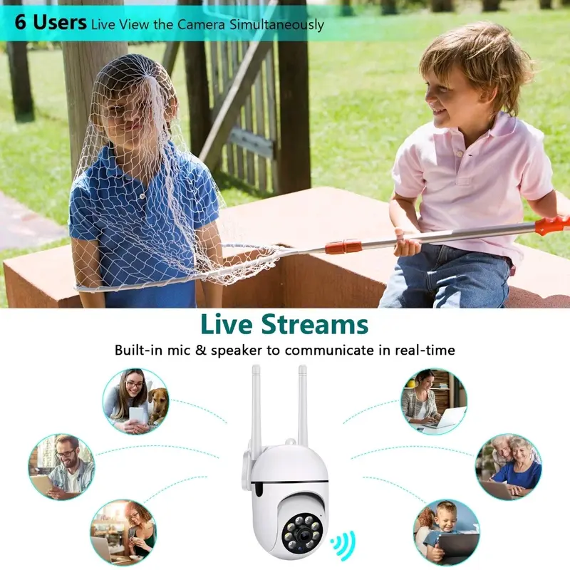 V380 PRO CCTV Smart Wifi Kamera Jarak Jauh Full HD PTZ View 360°  Autio Tracking Connect 4