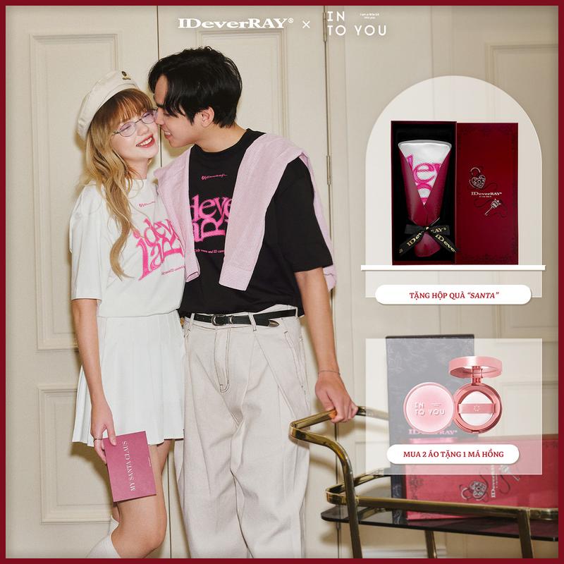   HỘP SANTA  Áo thun cotton IDeverRAY unisex nam nữ cao cấp thời trang chính hãng - Hộp quà tặng  IN LOVE - Yêu  form oversize chất liệu vải cotton 260gsm 