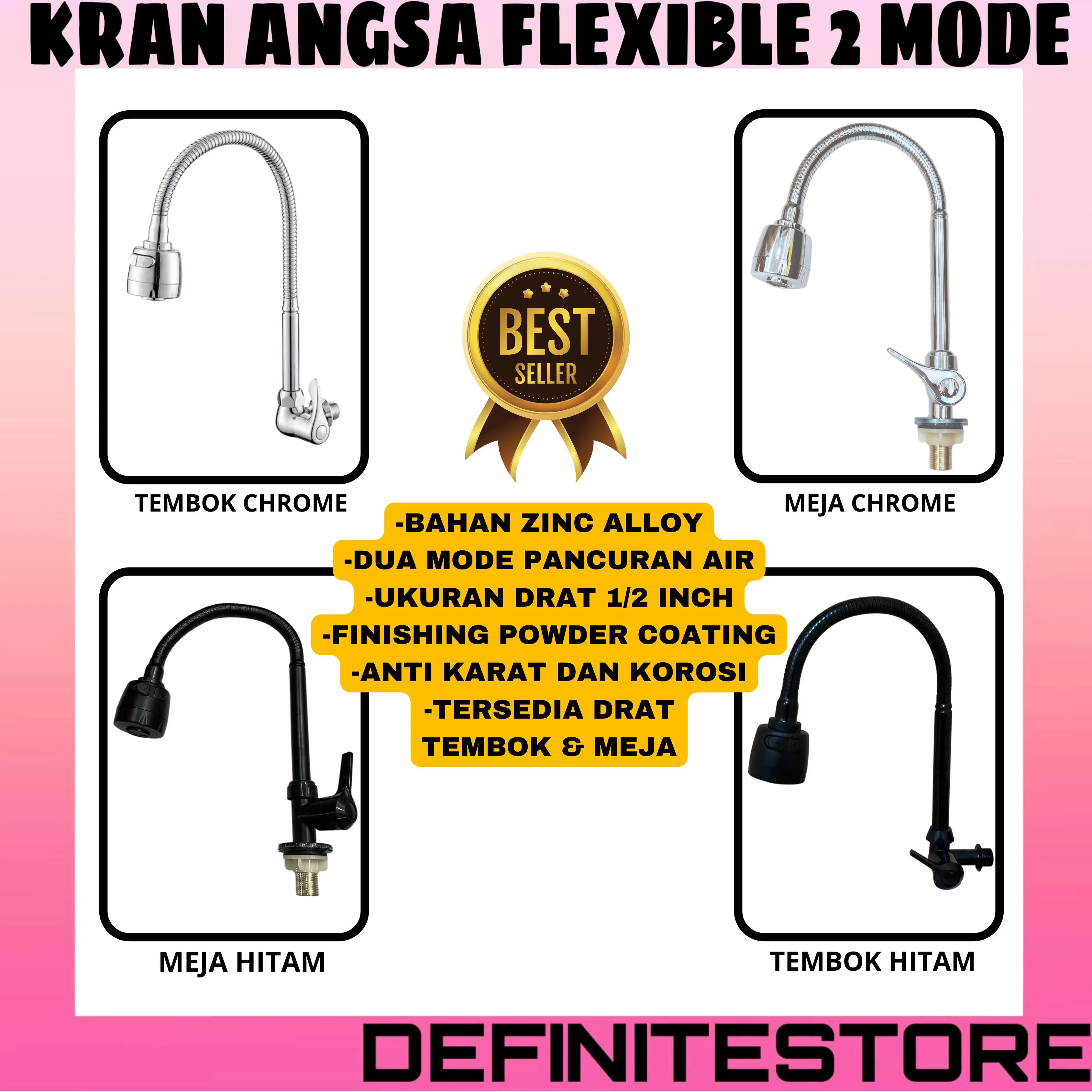 Kran Cuci Piring Kran Dapur Kran Sink Flexible Kran Angsa Keran Cuci Piring Keran Dapur Flexsibel Kran 1/2 inch Drat Tembok wastafel shower fleksibel