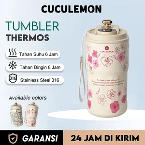 CucuLemon Botol Kopi Tumbler Stainless Steel 450ML Botol Minum Travel Mug Termos Tahan Panas Dingin