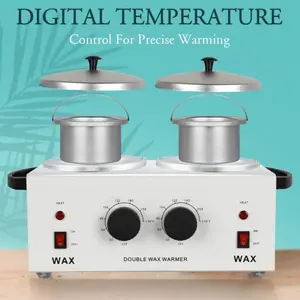 Mesin Pemanas Lilin Pencabut Bulu Rambut Waxing Warmer Electric Double Pot Red Lamp