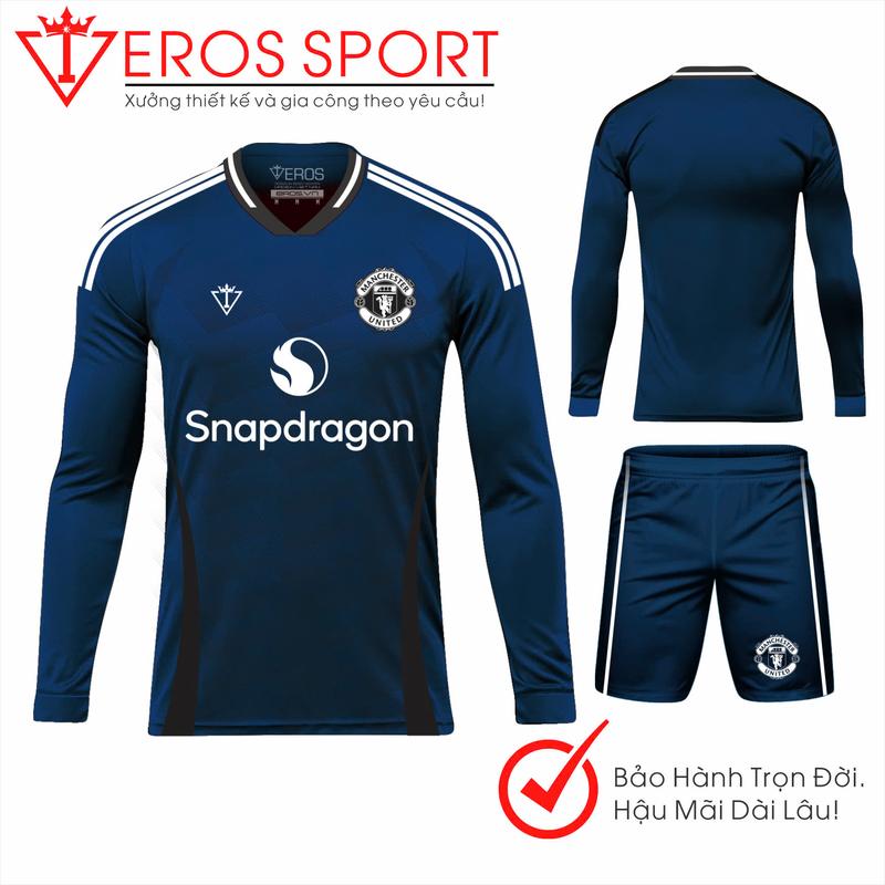 Quần, Áo Bóng đá TAY DÀI - MANCHESTER UNITED XANH D5 đồ thể thao nam, áo bóng đá tay dài, vải thun co giản, thoáng mát. Top mẫu mới Eros Sport Eros Sport