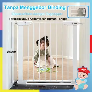 Baby safety gate / pagar bayi / pagar pintu bayi / pintu pengaman bayi / playpen / tinggi 80cm / tanpa pengeboran