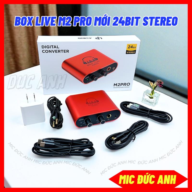 Box M2 PRO Chuẩn 24 Bit Stereo, Chuyên Thu Âm, Livestream Chất Lượng Cao Dùng Cho ANDROI Và IOS Tặng Kèm Jack 6ly
