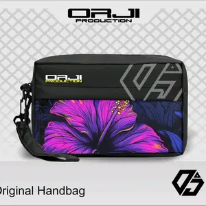 Tas Tangan Pria Anti Air Hitam Motif Printing Lucu/Tas Slingbag Cowok Keren Terbaru 2026 selempang storage fashionable leather sling