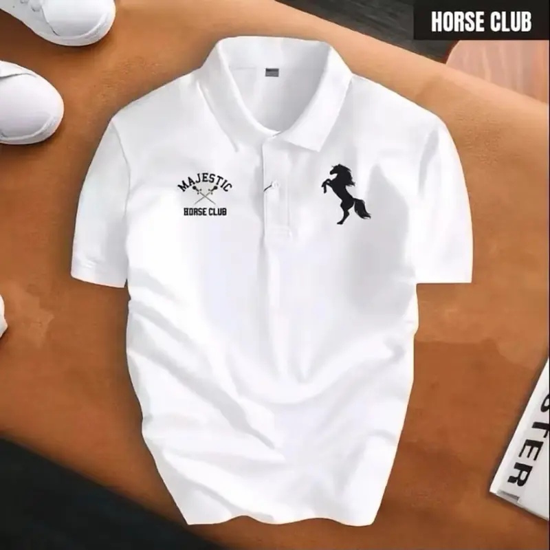 Horse Club COD T-shirt Polo Kerah majestic Katun Combed Casual Pria Wanita Remaja Dewasa Kaos Distro Keren