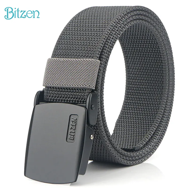 Bitzen Ikat Pinggang Pria Canvas Sabuk Casual Nylon Premium 1