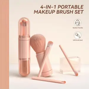 4 in 1 Make Up Brush Set PortableTelecospic 4 pcs Make Up Brush Set TraveKuas Make Up Brush Set 1347 EvebrowCompact