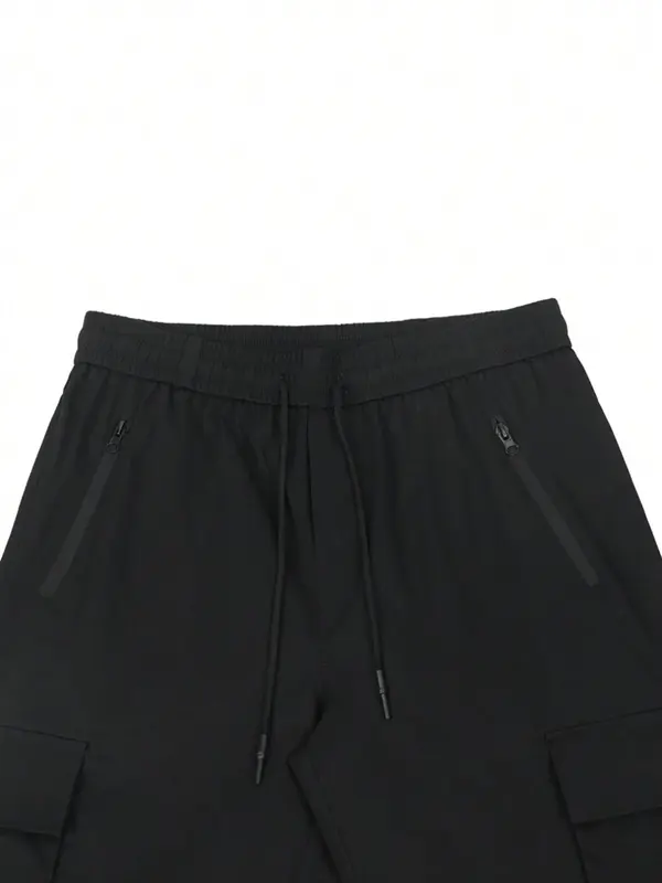 Men's Solid Multi-pocket Shorts, Regular Fit Street Style Casual Fashion Comfy Drawstring Waist Shorts for Summer, Men's Athleisure Bottoms for Daily Wear, Streetwear 8