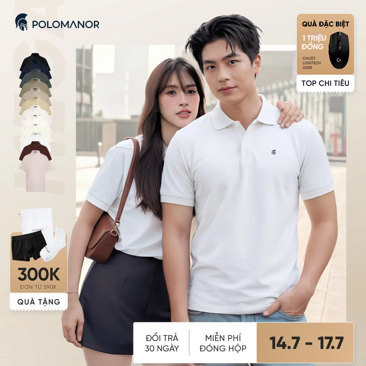 [BEST SELLER] Áo polo nam Có Cổ BASIC SYMBOL ngắn tay vải cá sấu cotton Pique interlock cổ điển, sang trọng, Menswear - POLOMANOR thanh lịch