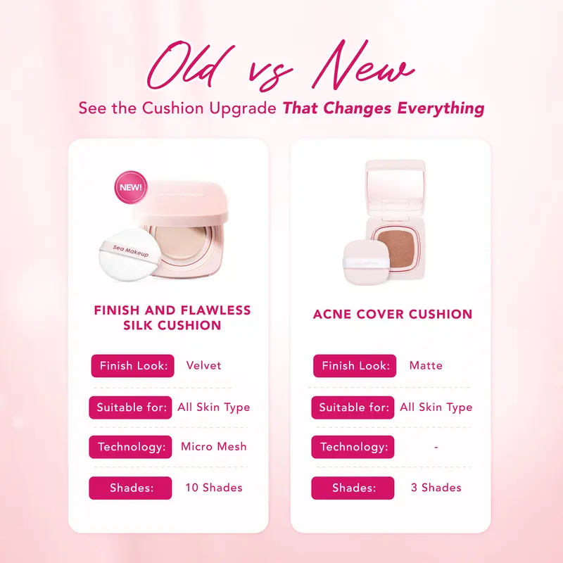 [NEW FORMULA] Sea Makeup Fix and Flawless Silk Cushion - Flawless Cushion Lightweight & Perfectly Natural 10 Shades Oil Control Silk Matte Finish Foundation Mencerahkan 6