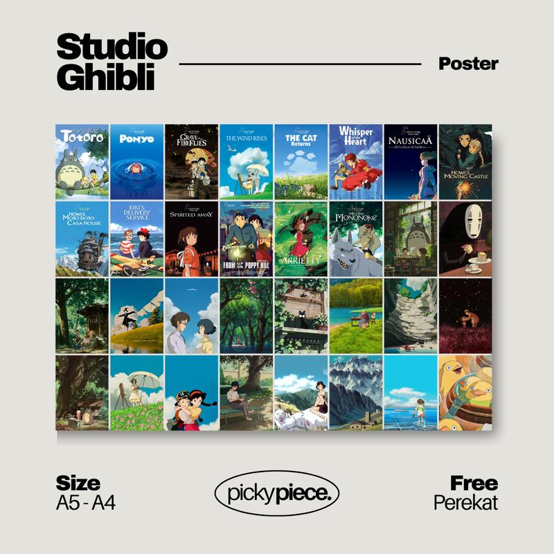 Poster Dinding Aesthetic Studio Ghibli (Isi 32 pcs) 5
