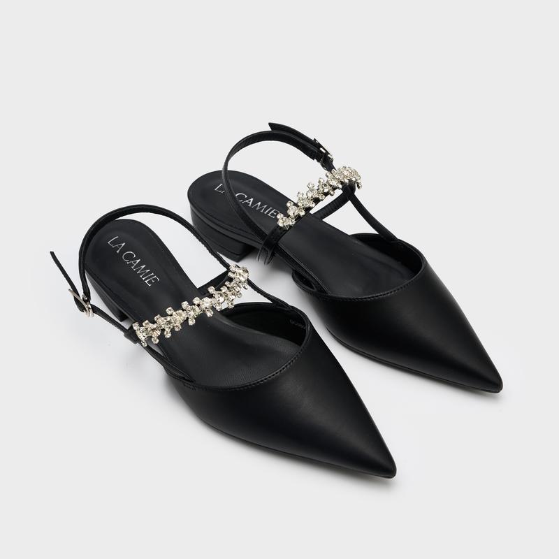  Giày bệt nữ thiết kế đính đá nhẹ nhàng chất liệu da microfiber thương hiệu LA CAMIE GC5B0090 