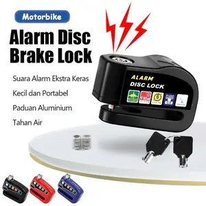 [Baru Tiba] Alarm Gembok Motor Anti Maling Disc Lock Kunci Rem Cakram Waterproof Bahan Metal Kuat Aman Tahan Air & Serbaguna