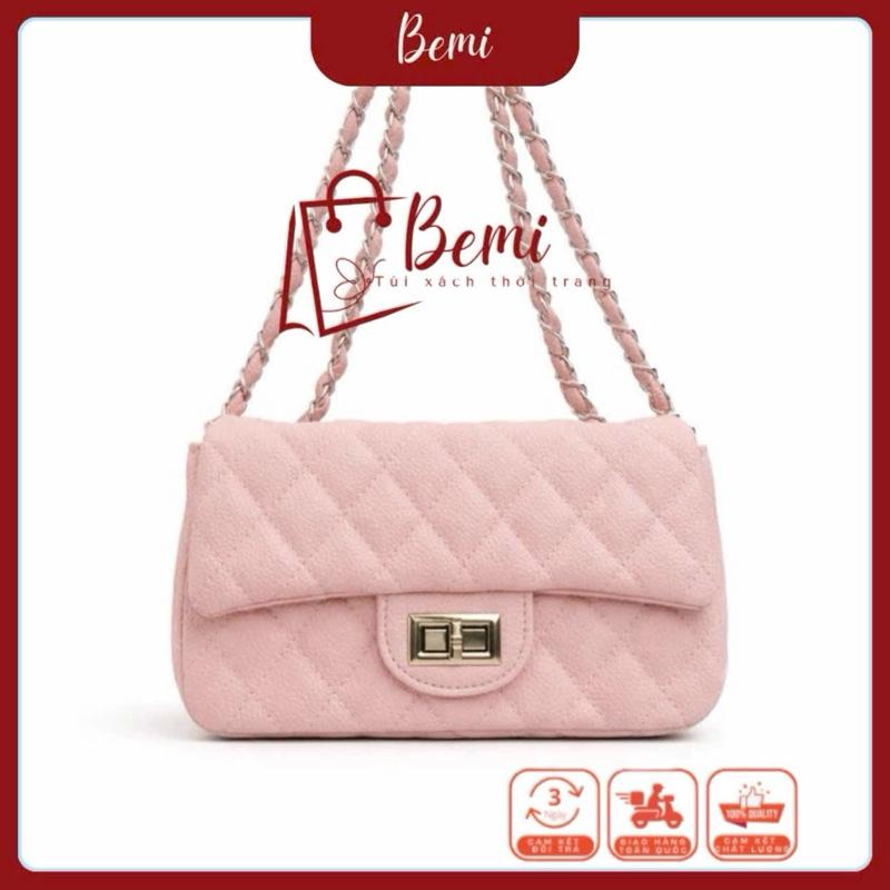 [LST] Túi xách da gạo size 22cm khóa ngang  ,xích dày dặn, hàng cao cấp