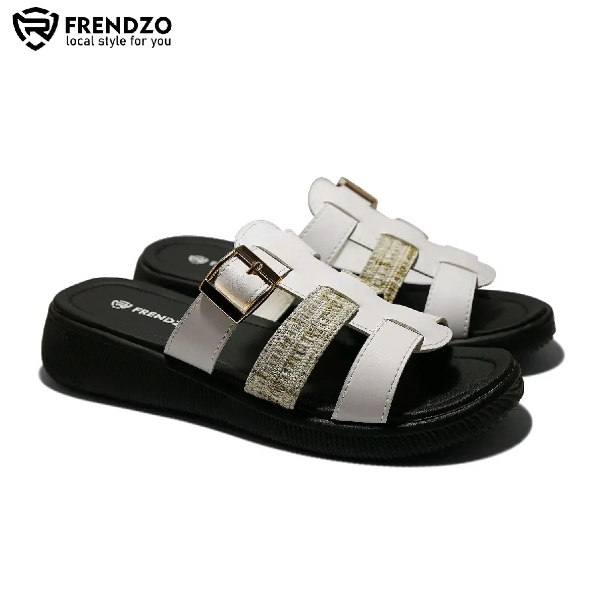 FRENDZO Sandal Wanita selop 3 cm premium hak tinggi korean style Cewek Sendal