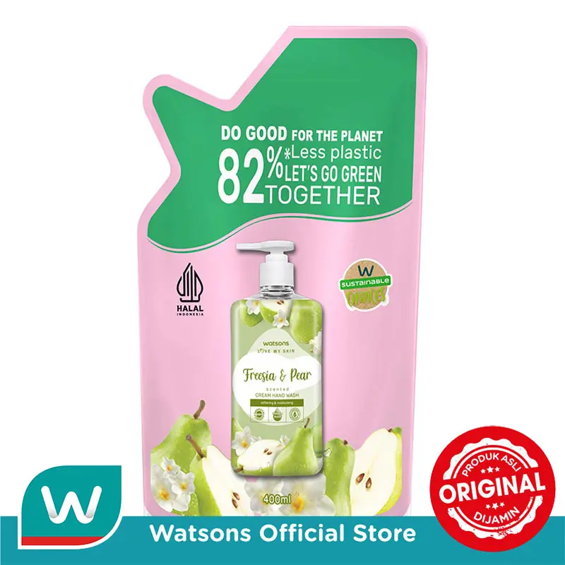 Watsons Fresia & Pear Scented Cream Hand Wash Refill 400ml