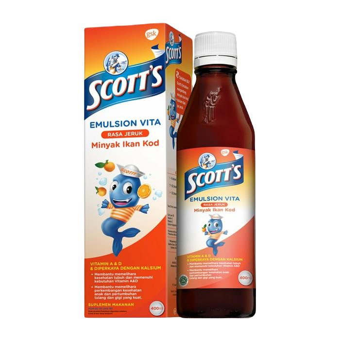 Scott emulsion Omega 3 DHA Scott's emulsion 200 mL Scott Putih Vitamin Anak Scott Scoot Minyak Ikan KOD Vitamin Omega 3 DHA Rasa ORIGINAL Vitamin Anak Scoot Emulsion Vitamin Scott Anak 5