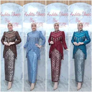 Kebaya Snow Rumbai Payet Mutiara Bordir Premium