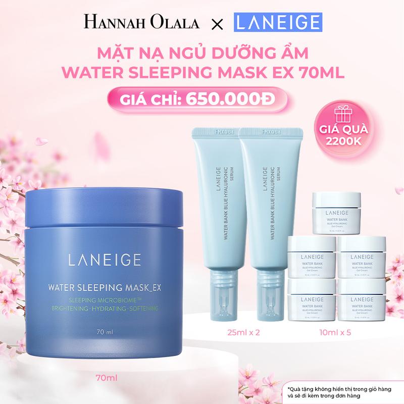 LANEIGE x HANNAH OLALA - Mặt nạ ngủ dưỡng ẩm tăng cường khả năng tự vệ của da và Làm Đẹp Da LANEIGE Water Sleeping Mask EX 70ml