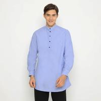 Gambar [NAFAZOL] Kurta Pria Atasan Pria Dewasa Kurta Polos Lengan Panjang 3129 - Soft Blue 3129, M dari NFZ WEAR Kota Administrasi Jakarta Barat 1 Tokopedia