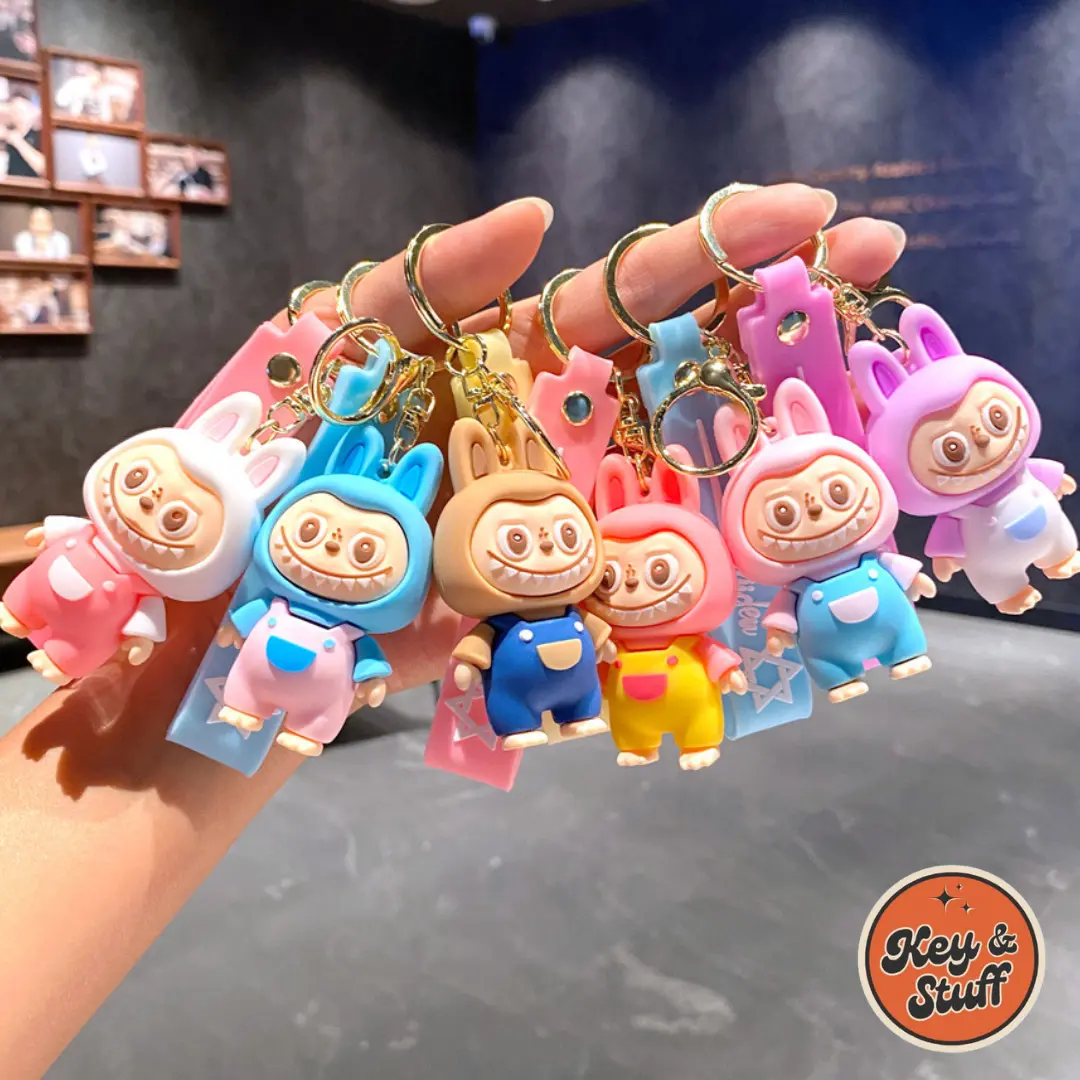 Gantungan Kunci Desain Kartun Labubu Bear Untuk Tas Sekolah / Gantungan Kunci Mobil Motor KeyChain Liontin Tas / Gantungan Kunci Lucu