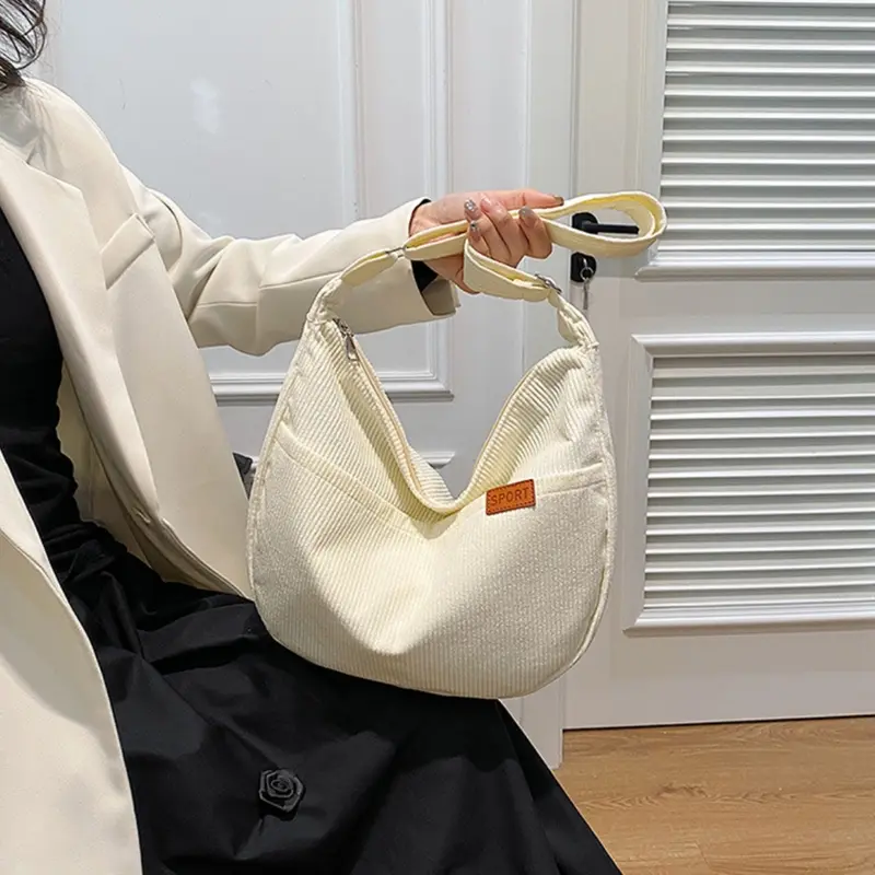Tas Bahu Selempang Wanita / Slingbag Corduroy / Half moon bag / Waist Bag Terbaru High Quality - WY29 6
