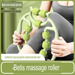 SHINING BEAUTY Roller Pijat Elastis Dengan Bola Duri 9roll  Ergonomis untuk Otot Kaki Betis Lengan dan Area Nyeri Floating Roller PP Berkualitas Tinggi