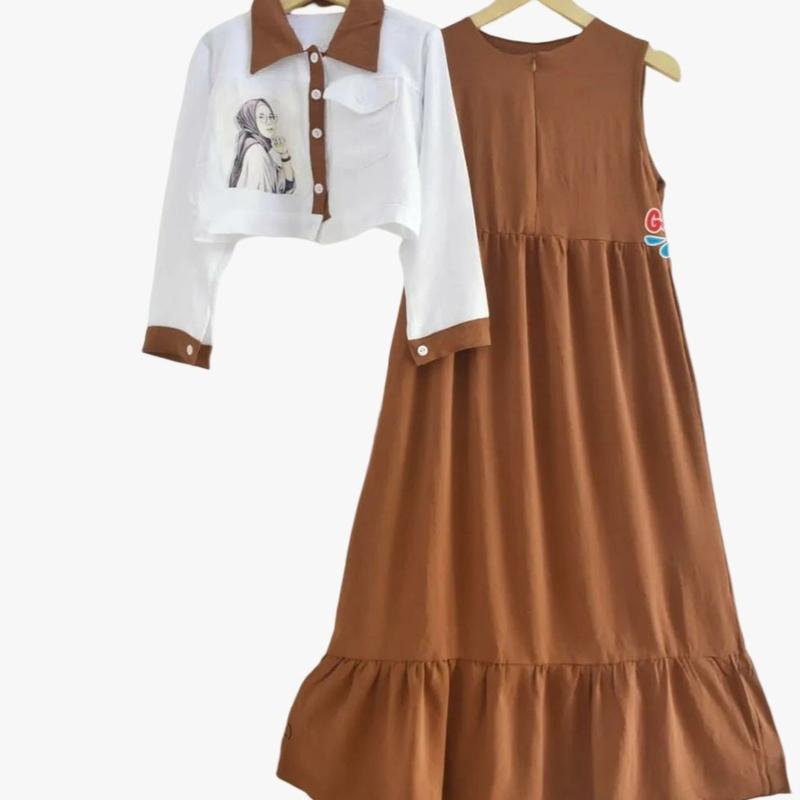 set anak gamis perempuan cardy 3-11 tahun 3