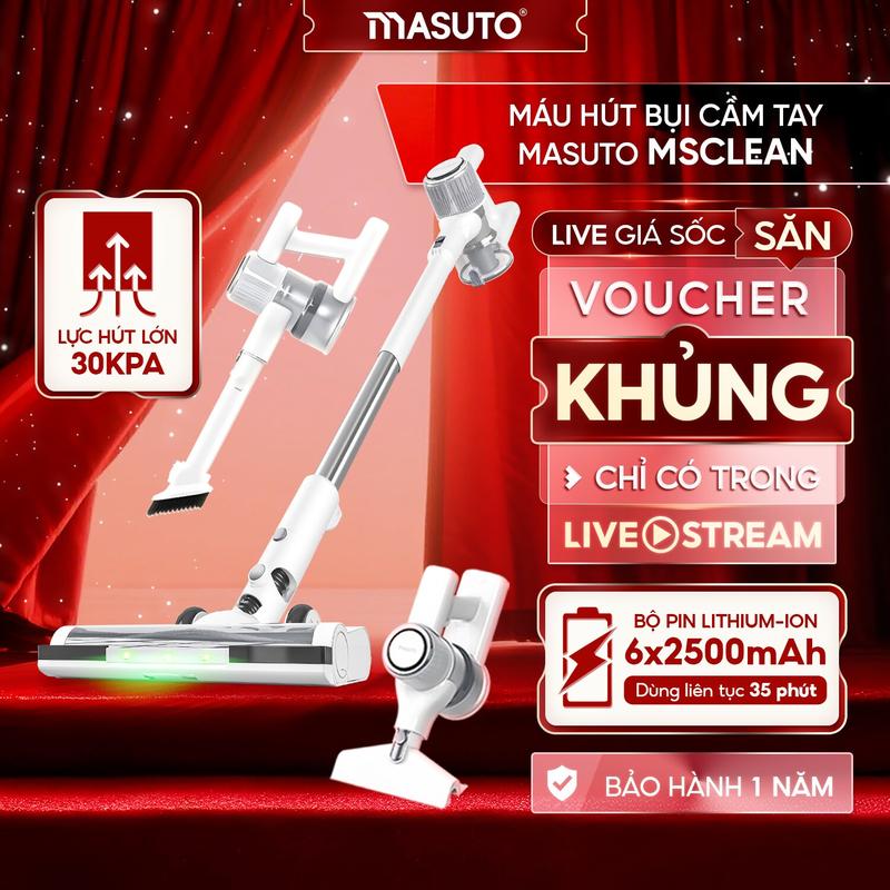 Máy hút bụi quét sàn không dây cầm tay Masuto MSCLEAN - BESTSELLER - Chổi quét…