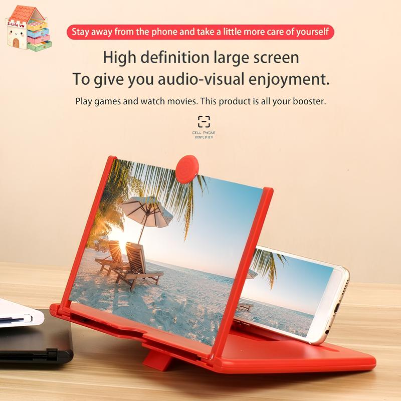 Đế phóng to Kính lúp màn hình 3D Kính lúp gấp 10 inch Điện thoại di động Bộ khuếch đại Video Giá đỡ