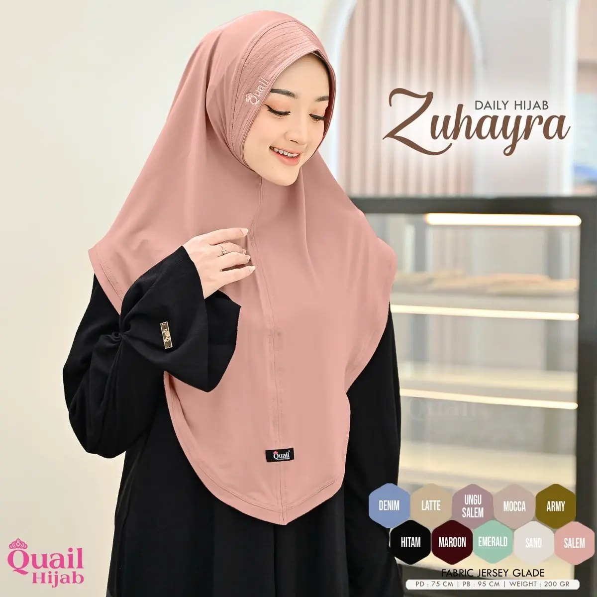 Zuhayra Hijab Instan Original Pet Antem Quail Hijab