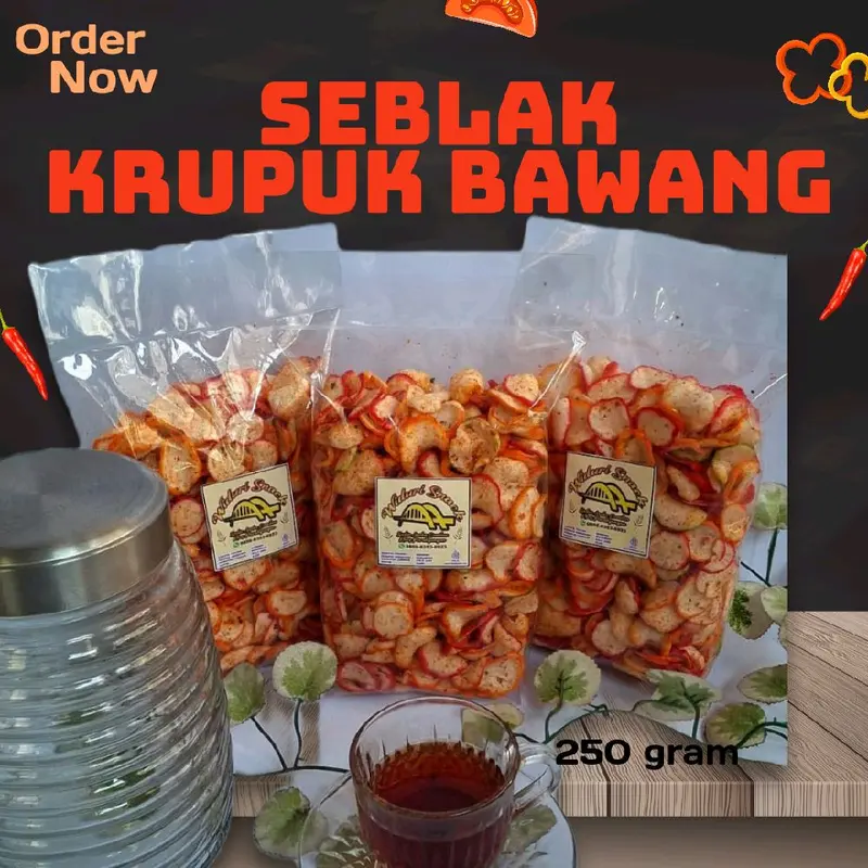 seblak kering kerupuk bawang(250 gram) pedas daun jeruk Keripik Krupuk 0