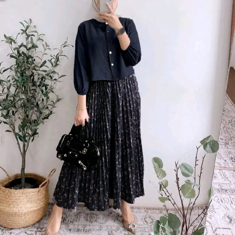 zavika set rok oneset rok plisket hyget premium korea atasan pololinen oneset terkini terlaris 0