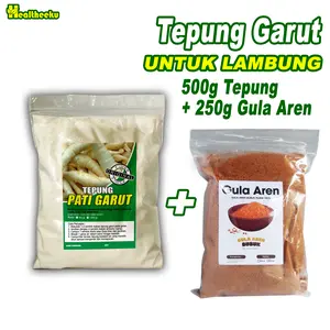 TEPUNG GARUT UNTUK ASAM LAMBUNG 500gram + GULA AREN BUBUK 250gram