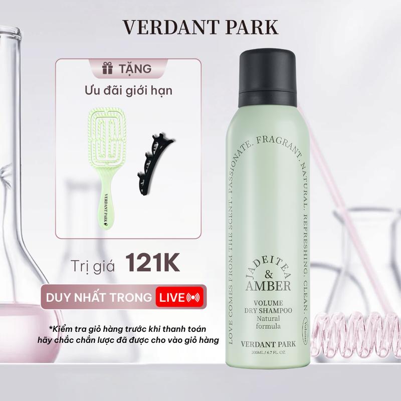 Xịt khô phồng tóc VERDANT PARK Jadeitea & Amber 200ml dầu gội khô kiềm dầu lâu bết VDPK03