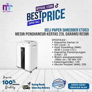 Deli Paper Shredder ET053 Mesin Penghancur Kertas 23L Garansi Resmi